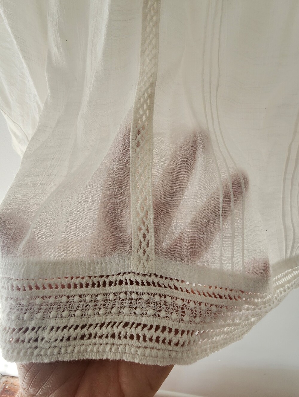 (Made In Poland) Cream Boho Blouse - Delicate, Lightweight - EU 36 (Small) - Picture 4 of 11